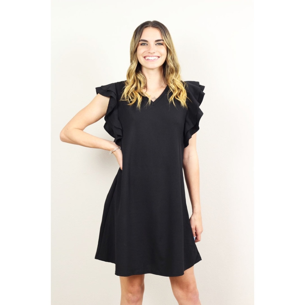 Agatha Ruffle Sleeves Knit Dress